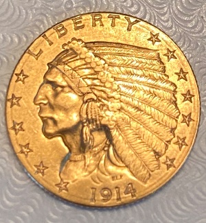 Gold-$2.50-Indian-Head-Quarter-Eagle-1914-D