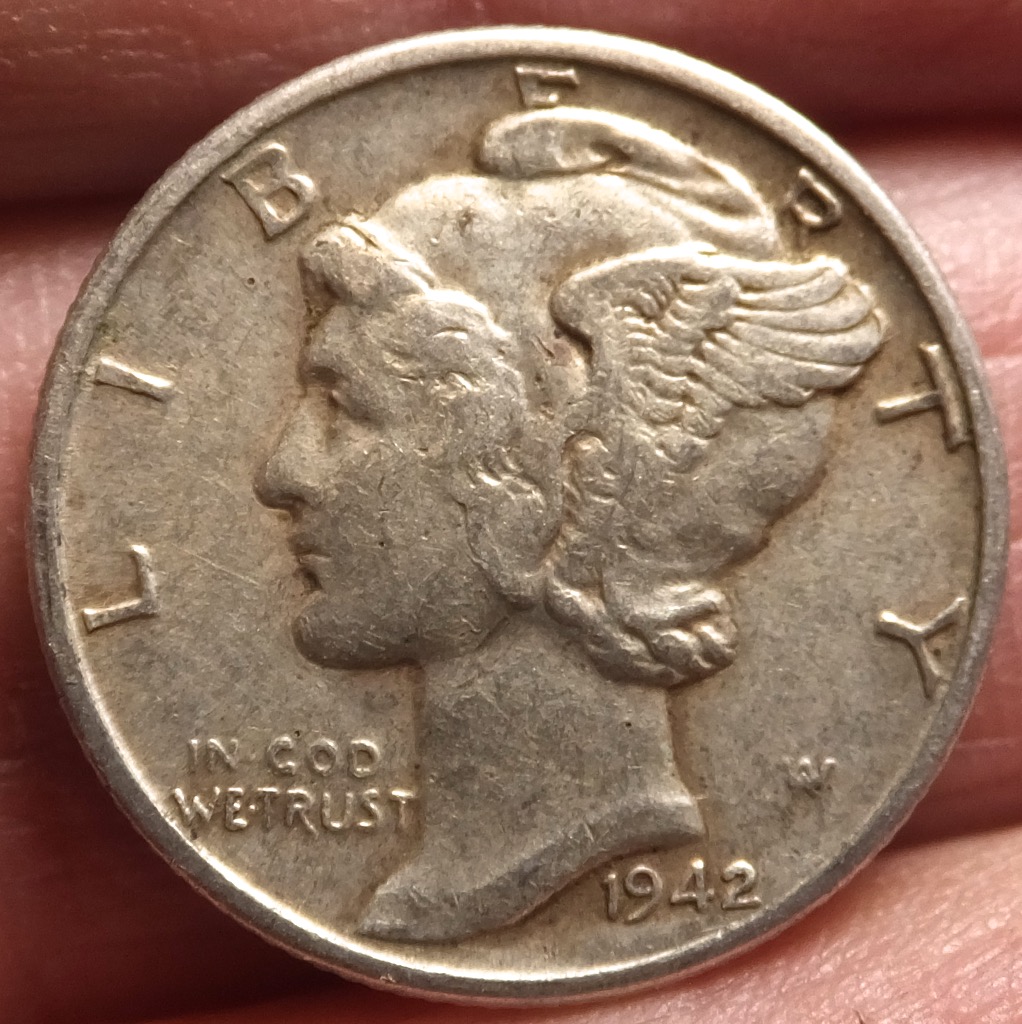 1942-Mercury-Dime-With-Nice-Reverse-Lamination