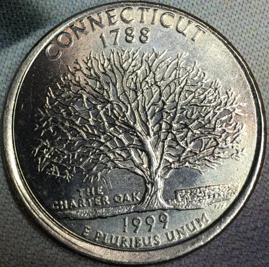 1999-P-Connecticut-Quarter-Slight-Off-Center-Strike