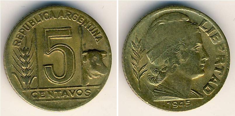 1942-1c-On-Argentine-5-Centavos