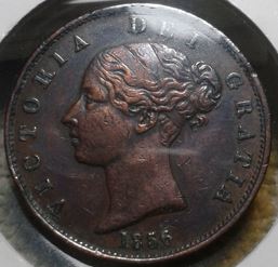 Gran-Bretaņa.-Moneda-De-1/2-Penique.-1856