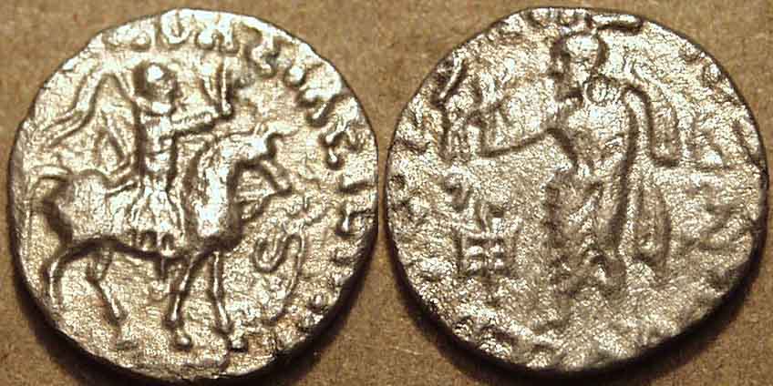 Indo-Skythians.-Bl-Tetradrachm.-58-12-Bc.-Azes.-Barbarian-Imitation?