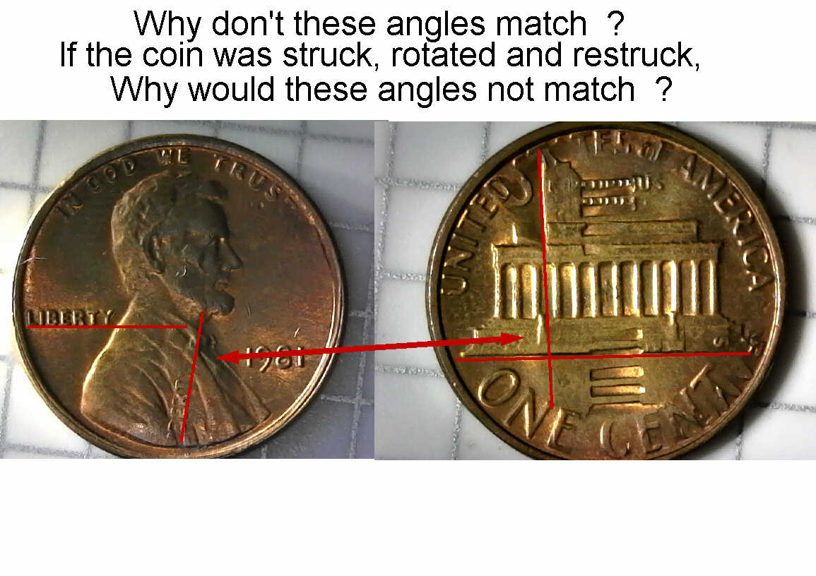 1981-Lincoln-Cent-Double-Struck-And-Rotated-90-Degrees-In-Collar-Found-Coin-Roll-Hunting