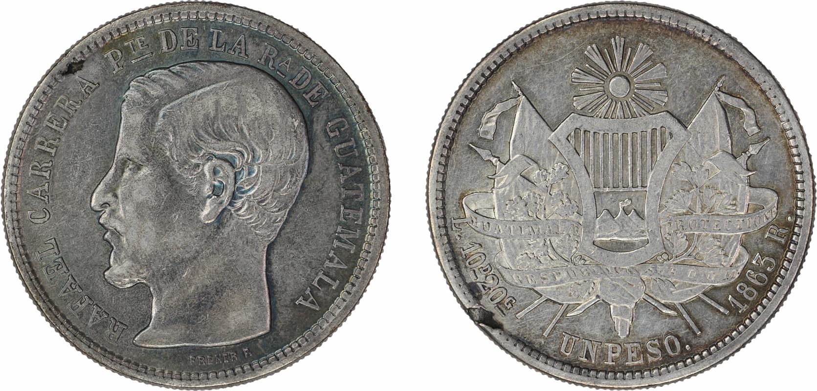 Guatemala-1863-Peso-Contemporary-Counterfeit-Or-Modern-Forgery