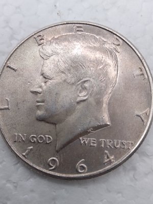 1964-P-Kennedy-Half-Dollar---Unusual-Different-Surfaces