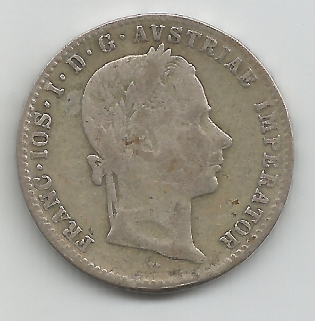 Austria-1860-Quarter-Florin-With-Partial-Mintmark