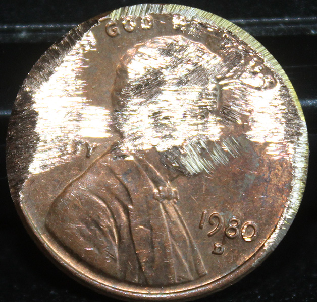 Two-80's-Lincoln-Cents.-Cut-Planchet?-Melted?