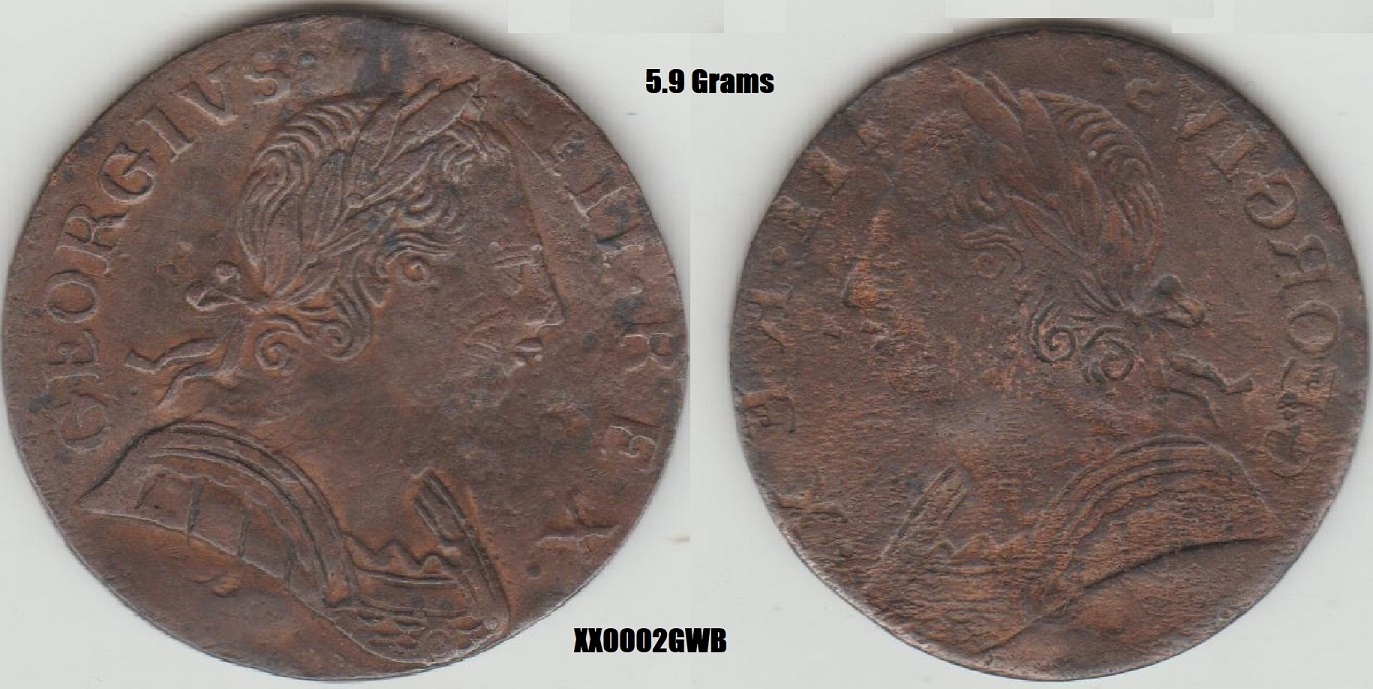 Obverse-And-Reverse-Brockages-Of-George-III-Counterfit-Halfpennies