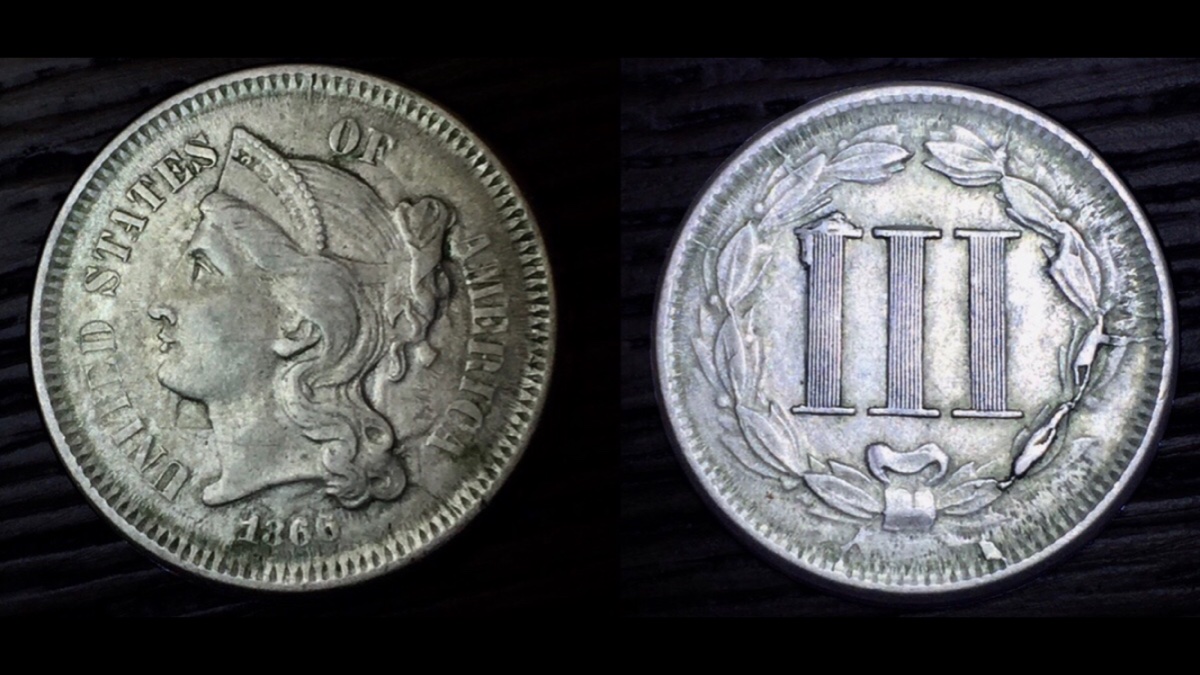 1866-Three-Cent-Nickel-Shattered-Die-Or-Retained-Cud's?