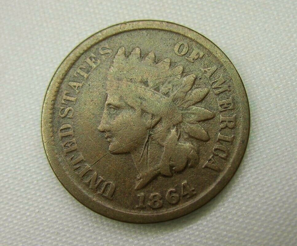 1864-Indian-Head-Cent-L-Or-No-L?-VG-Details