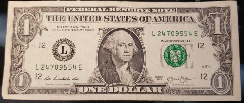2013-One-Dollar-With-2-Different-Serial-#-Colors