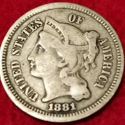1881-Coronet-Head-3-Cent-Nickel-For-Grading-Please