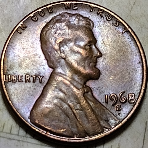1968-S-Lincoln-Penny--Not-Sure-How-To-Phrase-This-Error-Has-Wrong-Letter-Under-A-In-America