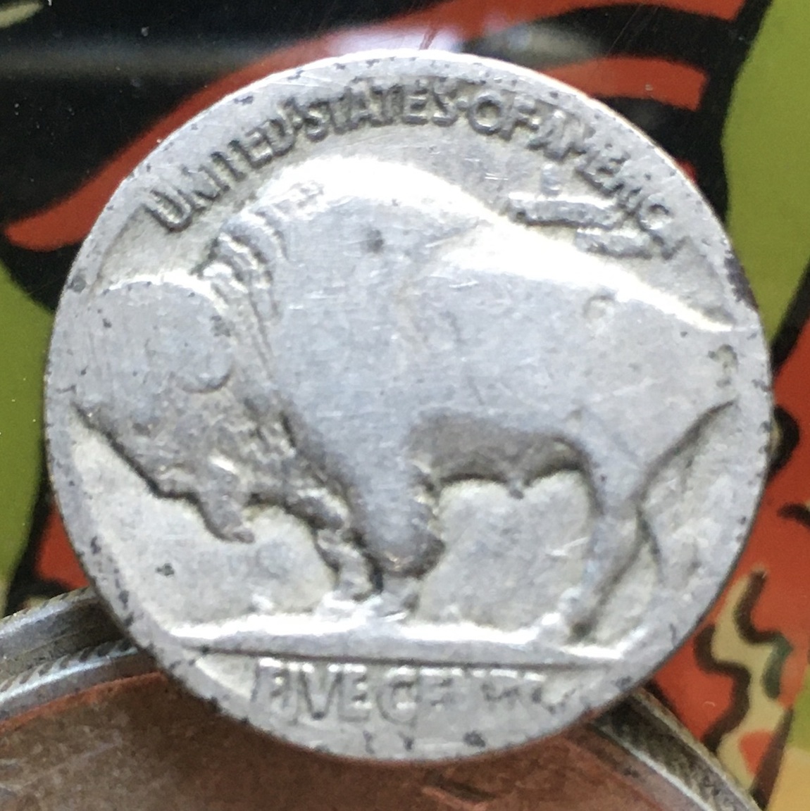 Buffalo-Nickel---Poor-Condition-With-Strange-L-Stamp-On-Face?