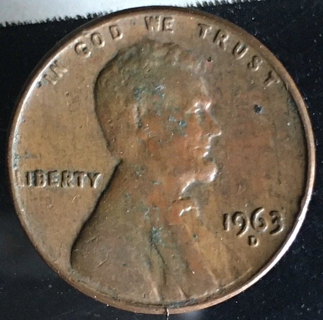 1963-D-Lincoln-Cent---Misshapen-L-In-Liberty