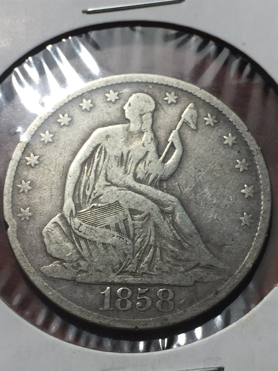 1858-Seated-Liberty-Half-Dollar-For-Grading