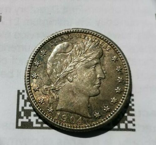 Toned-1904-P-Barber-Quarter!-Grading-Opinion-Unc/Aunc?