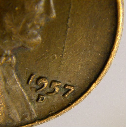 1957-D-Lincoln-Wheat-Penny---What-Is-This-Large-Obverse-Error-?