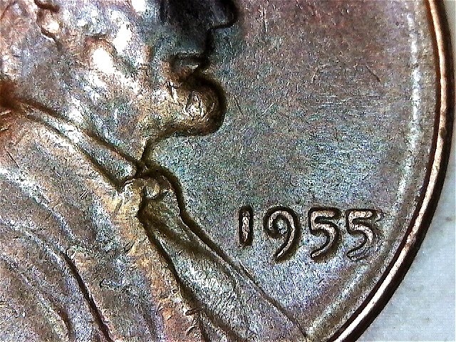 1955-Poor-Man's-DDO-Wheat-Cent---With-Splitting-Headache-Die-Cracks