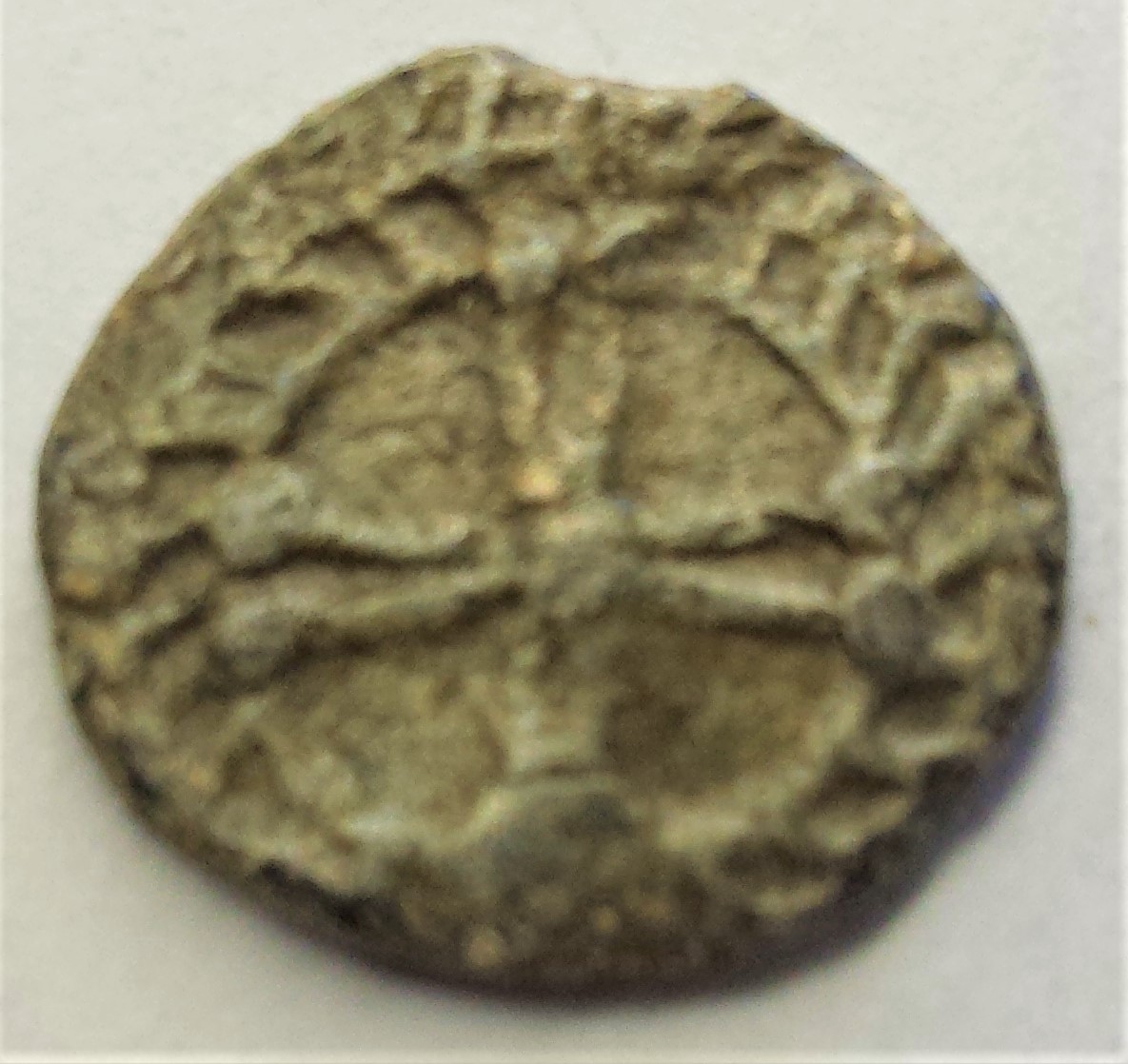 Two-Neat-Byzantine-Lead-Seals,-43-MM-Large-Seal-&-22-MM-Cross-And-Stairs