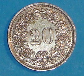 1945-Switzerland-20-Rappen,-Value-And-Grade-Please