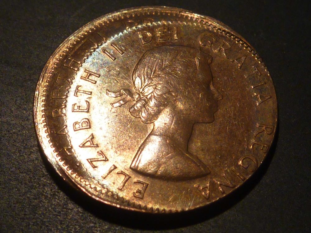 1952-1-Cent,-Double-Struck-In-Collar