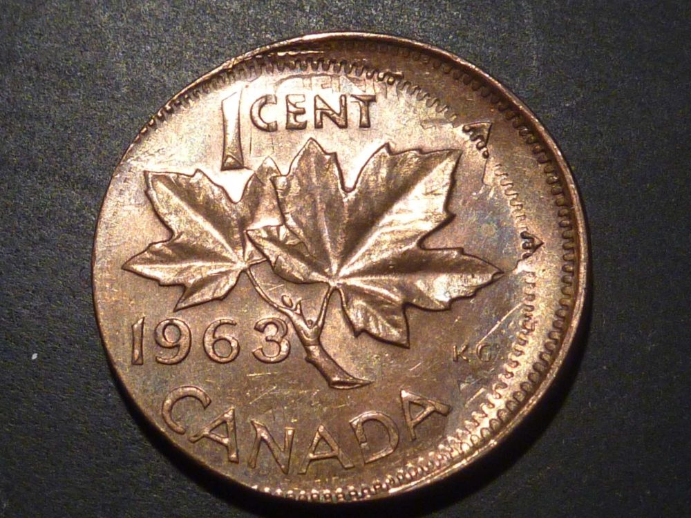 1952-1-Cent,-Double-Struck-In-Collar