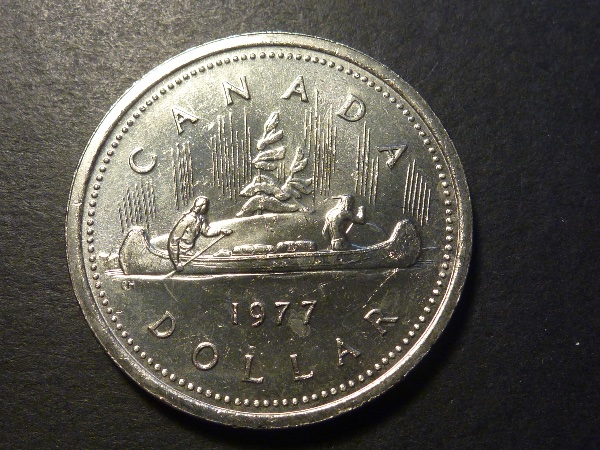 1977-Nickel-Dollar,-With-Impressive-Die-Crack