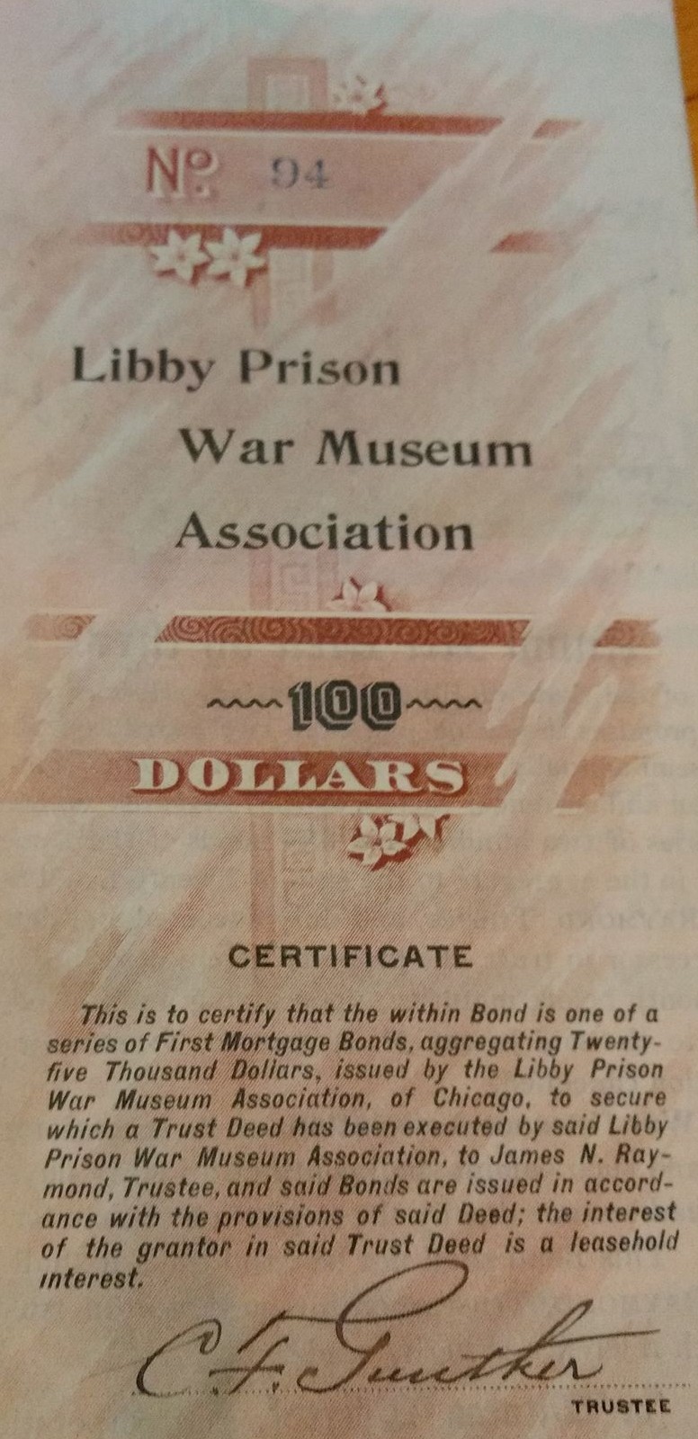 Info-On-Libby-Prison-Museum-Association-Bond