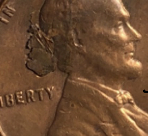 1957-D-Big-Chunk-Of-Copper-At-Back-Of-Head!-