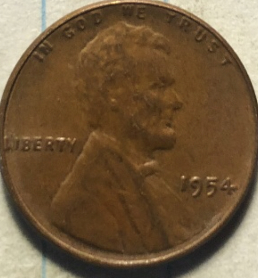 1954-Lincoln-Wheat-Cent---Unknown-Surface?-Error?-I've-Never-Seen-This?