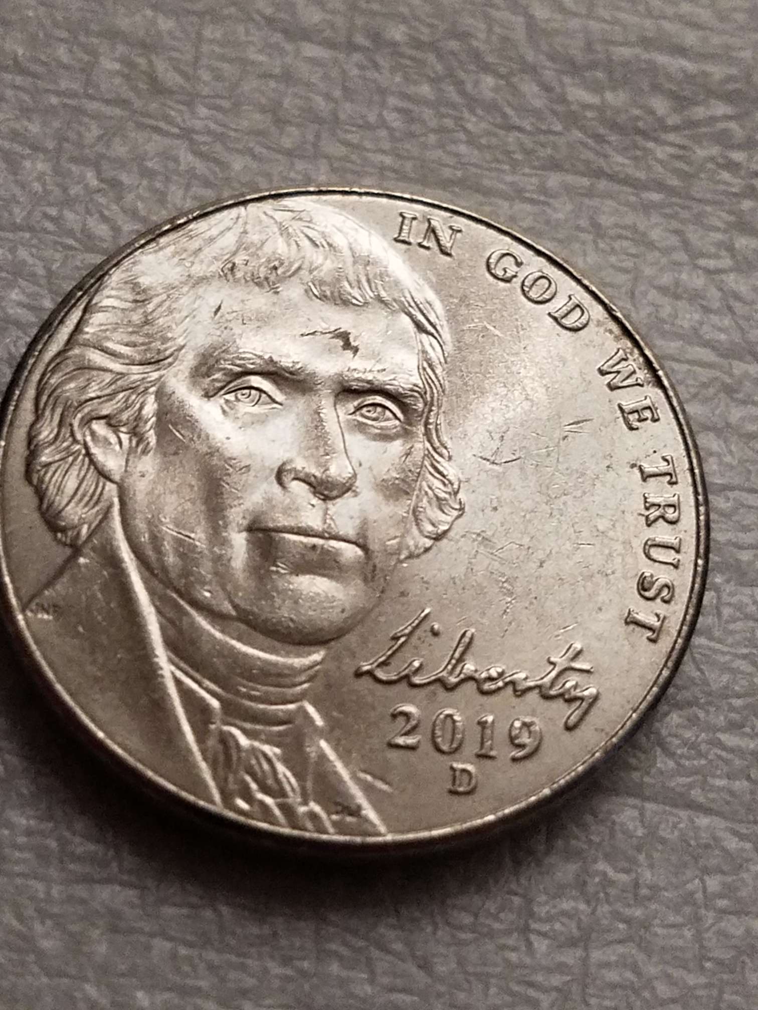 2019-Jefferson-Nickel-D-Die-Clash/Stike-Through?