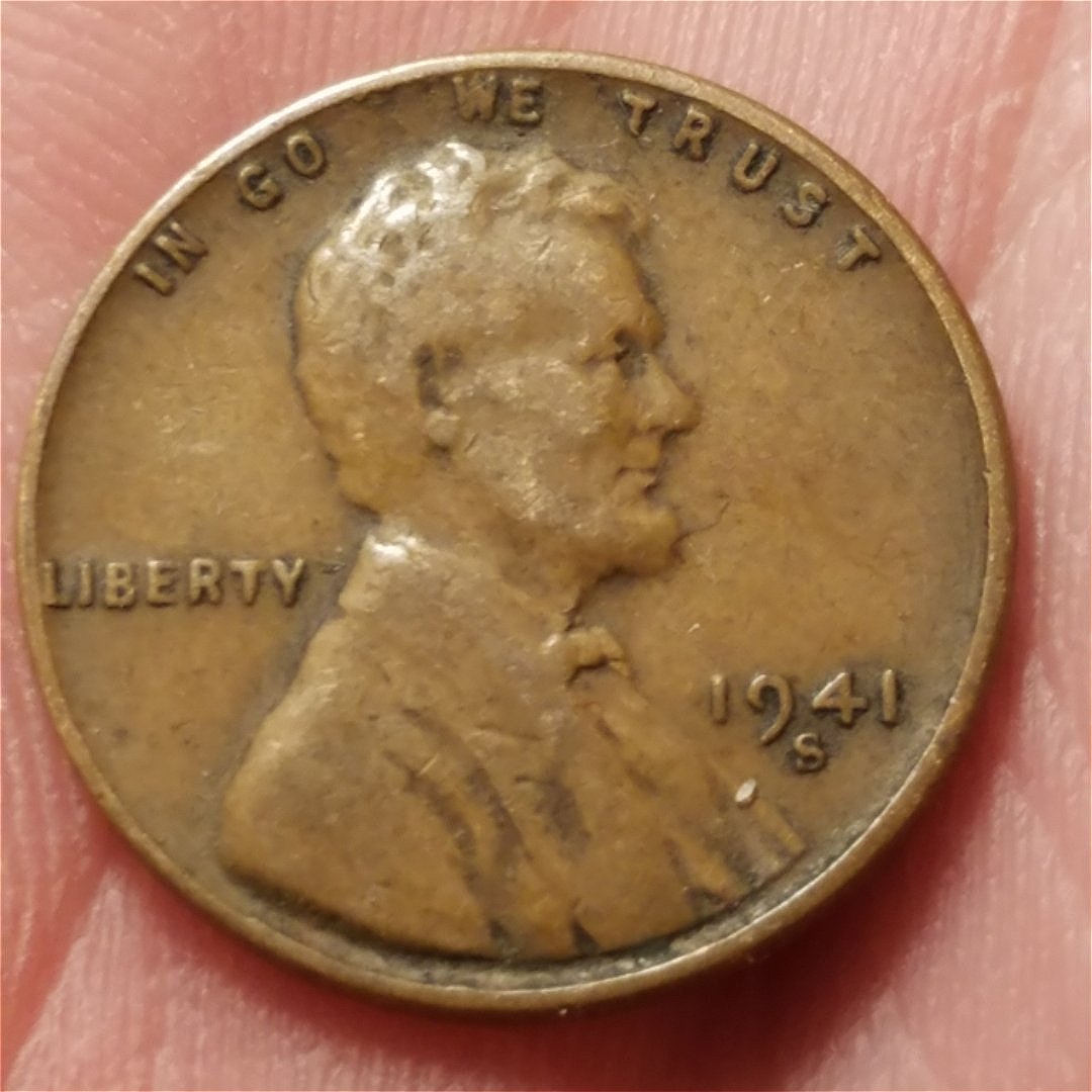 1941-S-Lincoln-Wheat-Cent,-Clean-Grease-Error.-Found-Roll-Hunting!