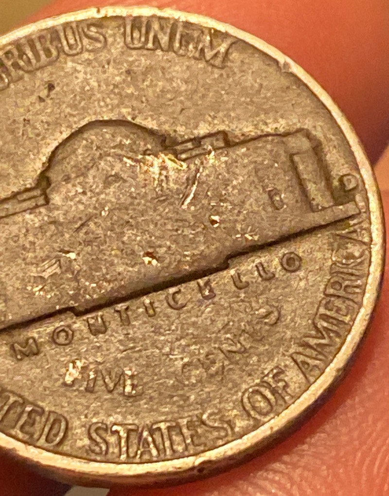 1955-D-Black-Nickel-With-Errors-On-Rim-And-Lettering-On-Reverse-Side