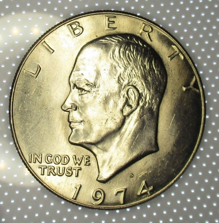 1974-D-Ike-Dollar,-Trippled-Die-Obverse-With-Clash