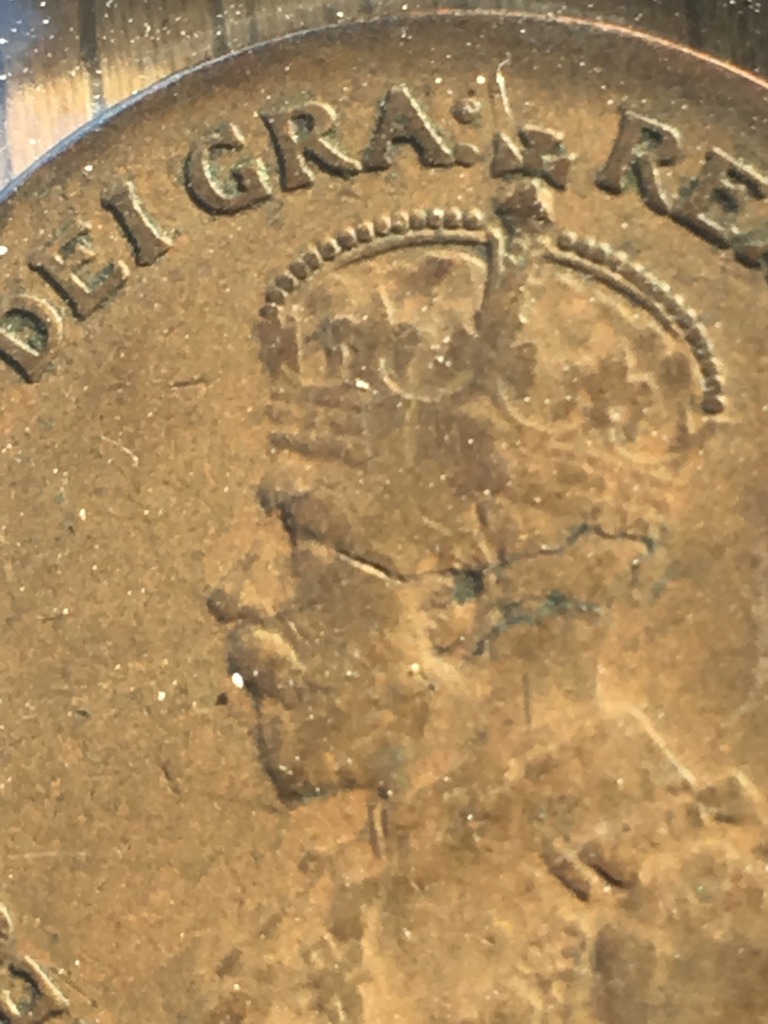 1930-Canada-1-Cent-Possibly-A-Die-Crack-Around-The-Kings-Ear?