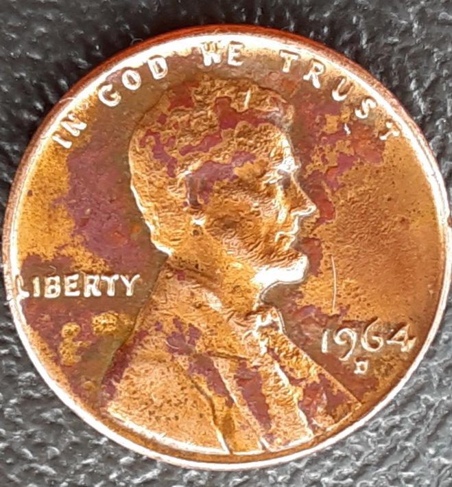 1964-D-Lincoln-Memorial-Cent/-Shiny,-Gold-Color