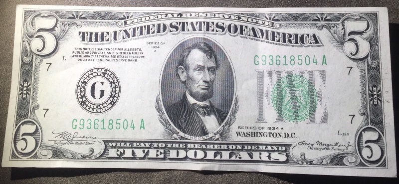 1934-A--5-Dollar-Note-Green-Seal-Chicago