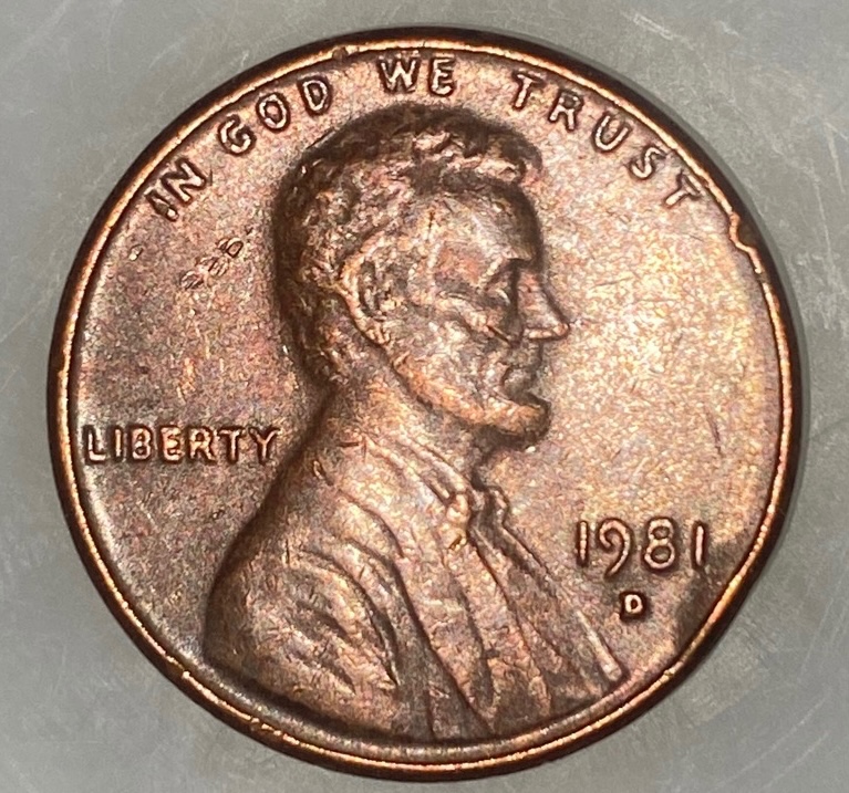 1981-D-Cent---Struck-Through-Screw-?