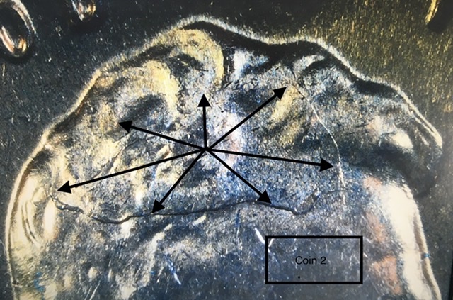 1959-D-LMC,-Big-Die-Crack-In-Head,-W/Twin-Coin,-Same-Die-2-Coins!!