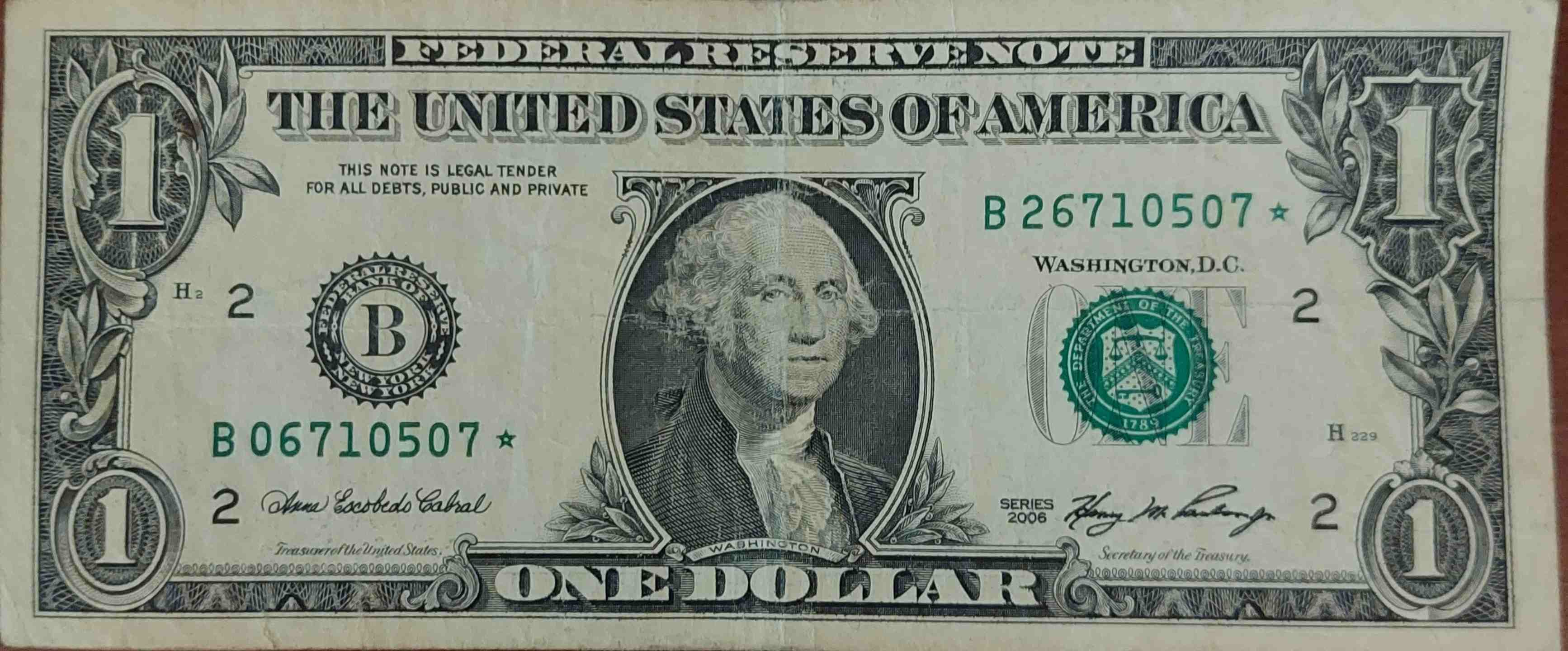 2006-US-$1-Star-Note-With-Mismatched-Serial-Number