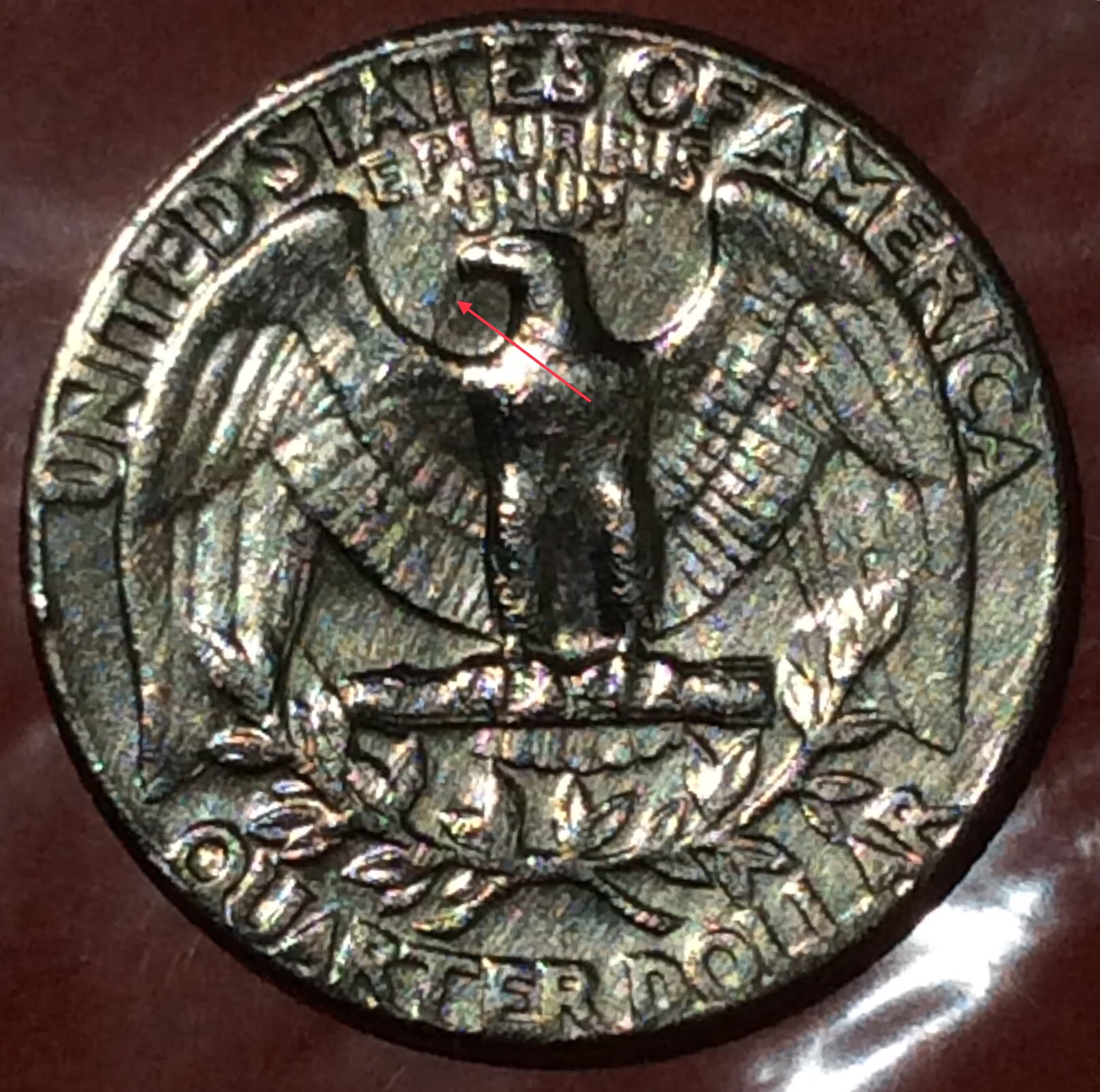 1973-D-Washington-Quarter-Double-Struck-Or-Just-A-Dent/Metal-Chips-On-Obverse