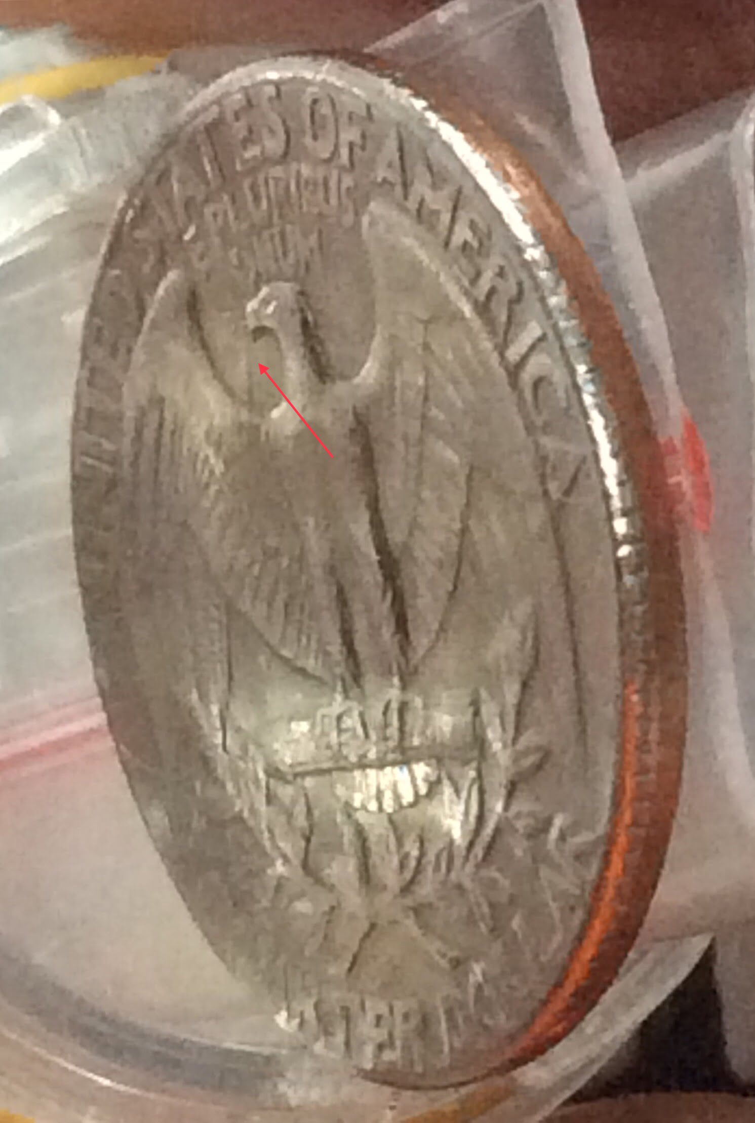 1973-D-Washington-Quarter-Double-Struck-Or-Just-A-Dent/Metal-Chips-On-Obverse