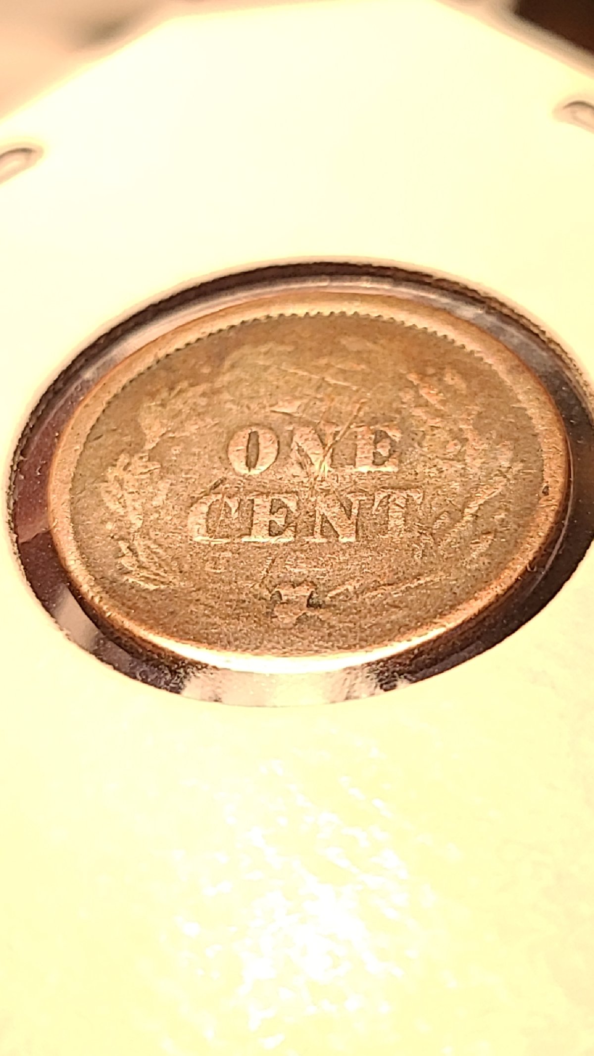 1858-Indian-Head-Cent,-With-Initials-On-Reverse?