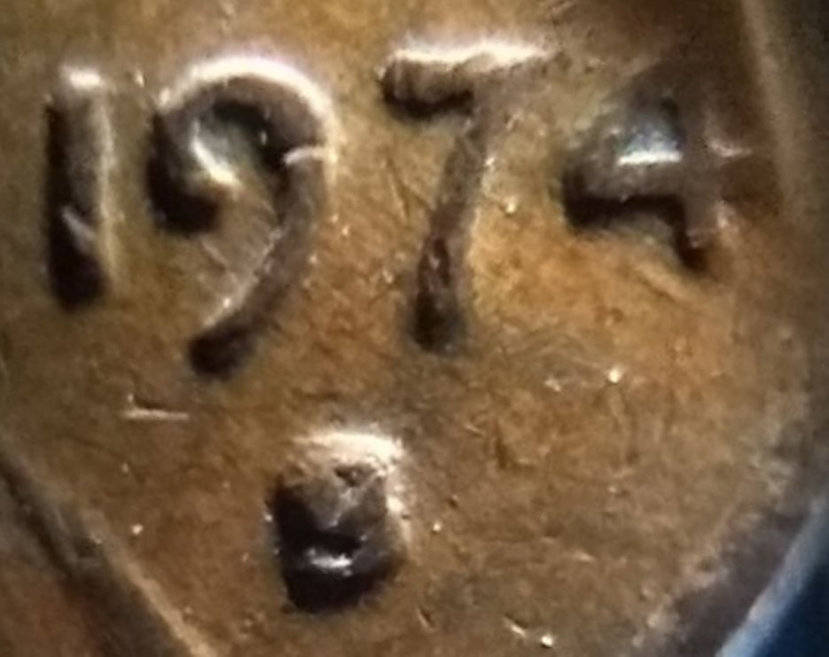 1974-S?-Penny--Mint-Mark-Error-Or-Damage