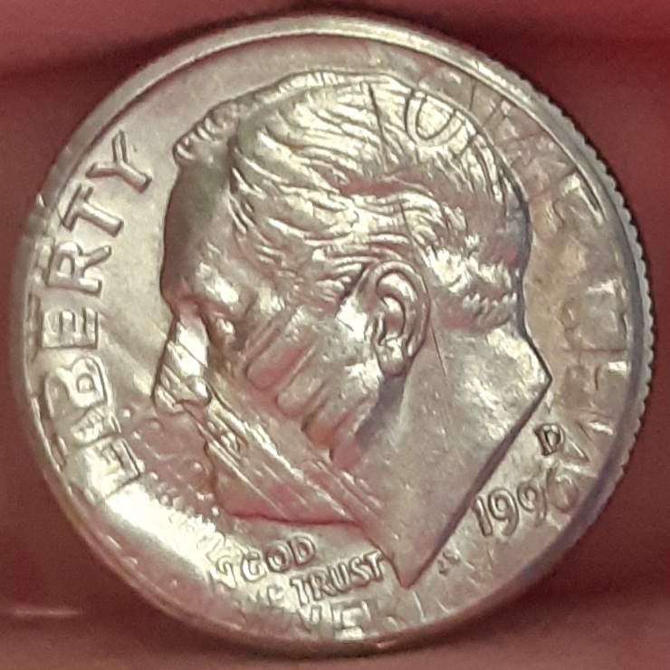 Poor-Rosey-Smashed-Against-A-Penny.-1996-D-Dime