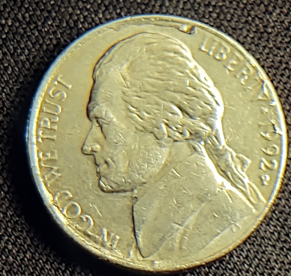 1992-P-Jefferson-Nickel-Error?-Edges-Peeling-Away.