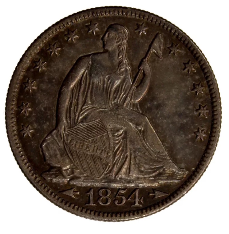 1854-Arrows-Seated-Lib-Half-For-Grading