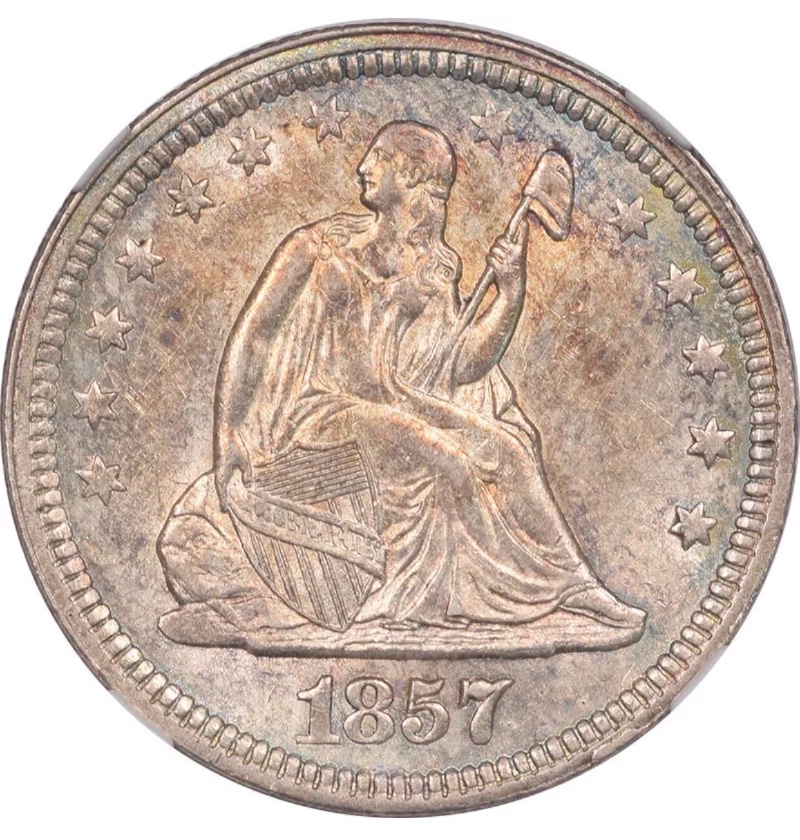 1857-Seated-Quarter-For-Grading