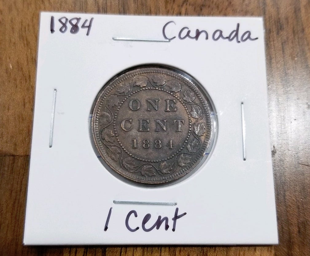 1850-&-1884-Canadian-Penny-And-Half-Penny